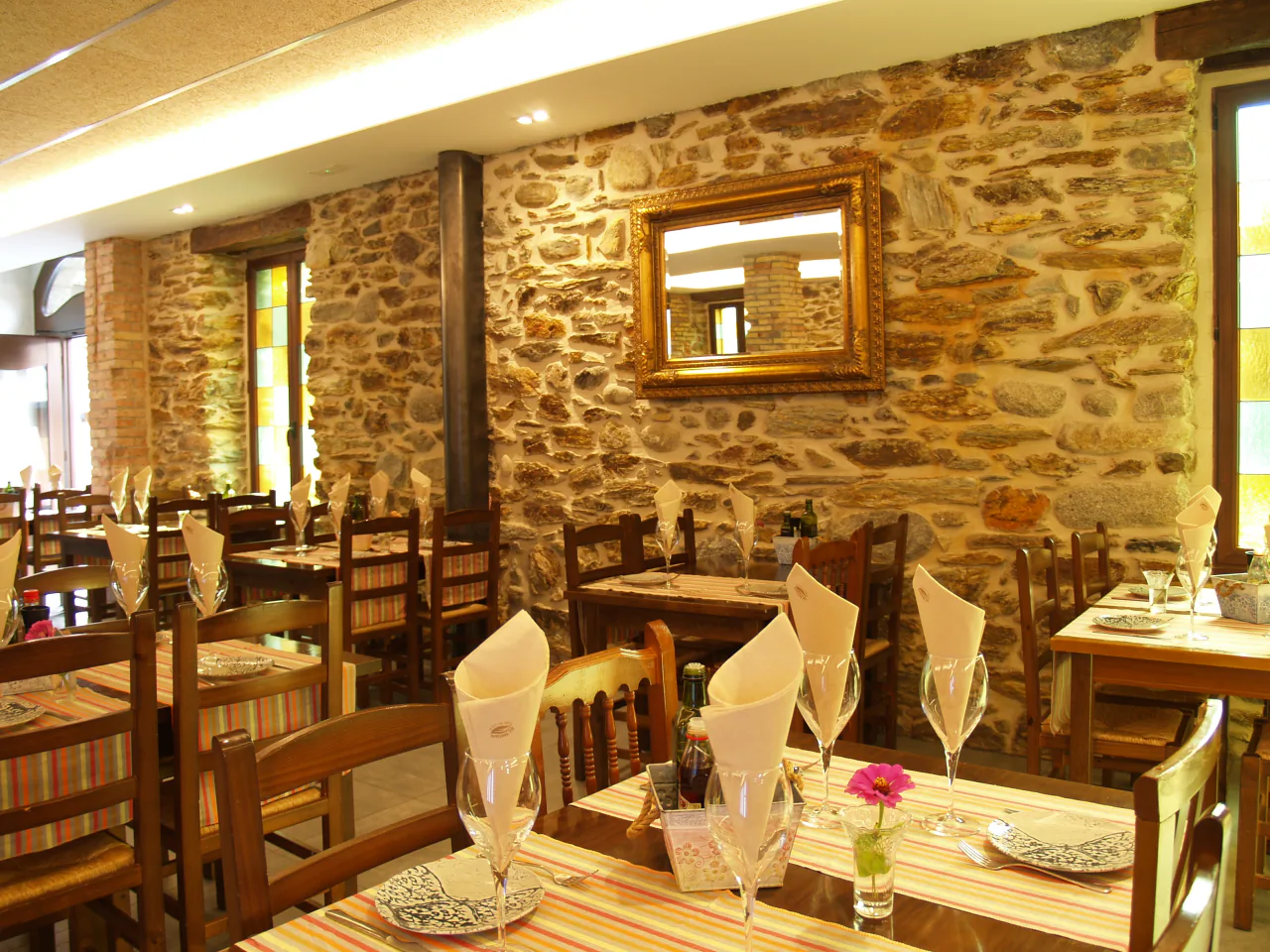 The stone dining room