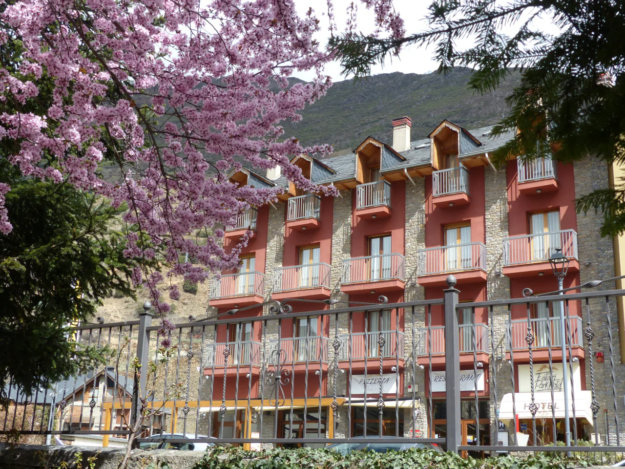 The hotel in spring
