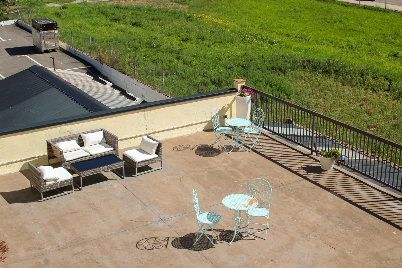 The roof terrace